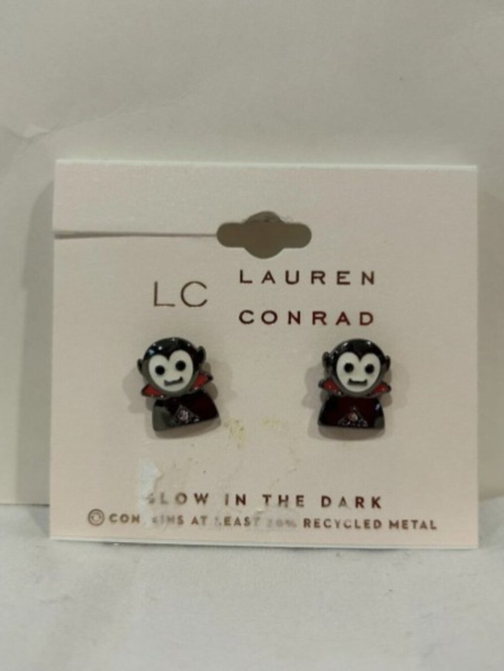 Lauren Conrad Vampire Glow in Dark Halloween Post Earrings Spooky Jewelry NWT
